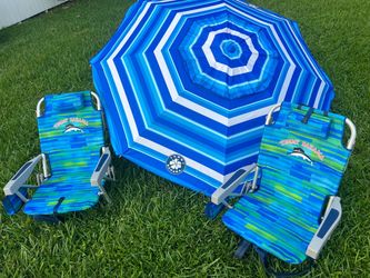 3 pc Beach chair with umbrella