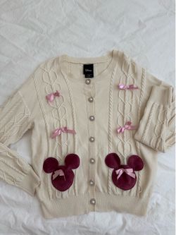 Women’s Minnie Mouse bow cardigan sweater