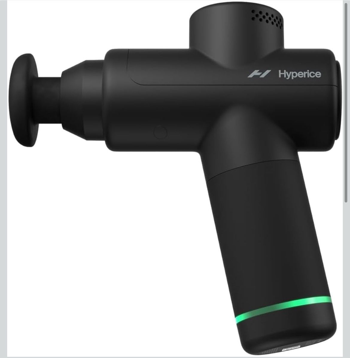 Hyperice Hypervolt Go 2 - Black - Featuring Quiet Glide Technology - Handheld Percussion Massage Gun - 3 Speeds, 2 Interchangeable Heads