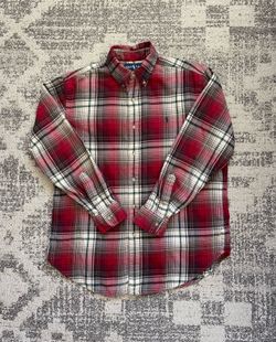 Ralph Lauren Red/Green Multi Classic Fit Plaid Soft Flannel Shirt M