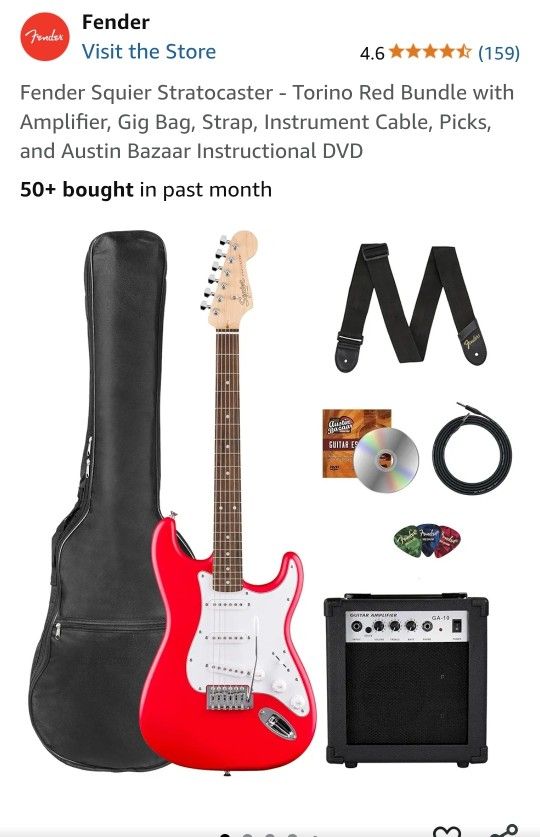 Fender Squier Stratocaster Electric Guitar Bundle - NEW