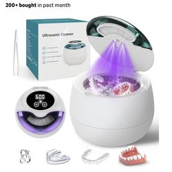 Denture Ultrasonic Retainer Cleaner Machine - 45kHz Retainer Cleaner Machine with 200ML Dental Pod, 9 Modes Ultrasonic Cleaner for Denture, Mouth Guar