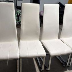 Modern White Dining Chairs Set of 4