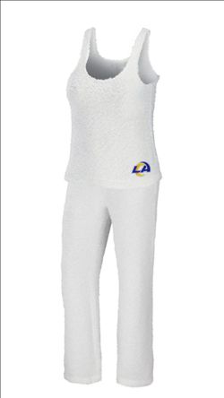 Women's Los Angeles Rams Cream Cozy Scoop Neck Tank Top& Pants Sleep Set