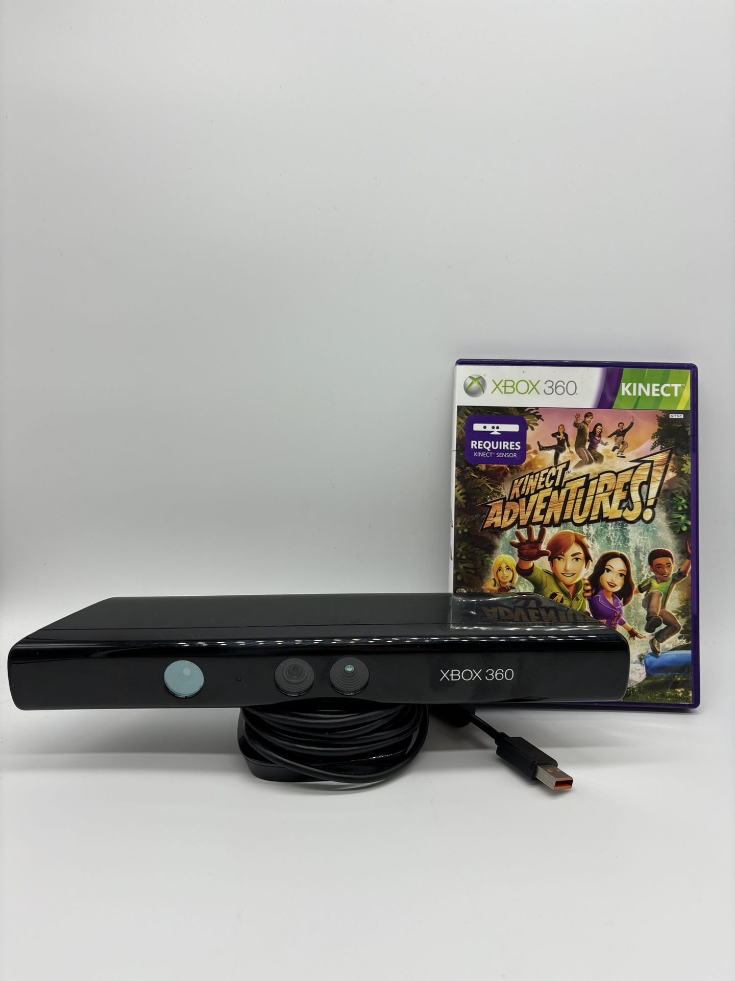 Microsoft Xbox 360 Kinect Black Sensor Bar Model 1414 And Kinect Adventure Game