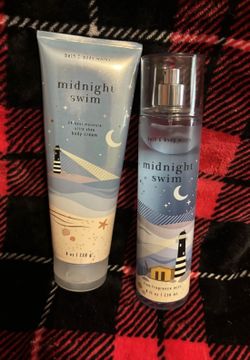 Bath & Body Works- MIDNIGHT-SWIM-SET-Fine Fragrance Mist & Body Cream.