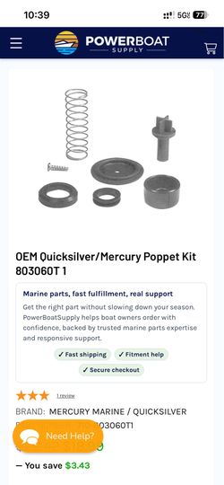 Poppet valve kit