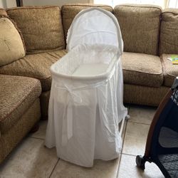 White Bassinet With Pad