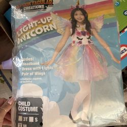 Light Up Unicorn Child Costume Size M
