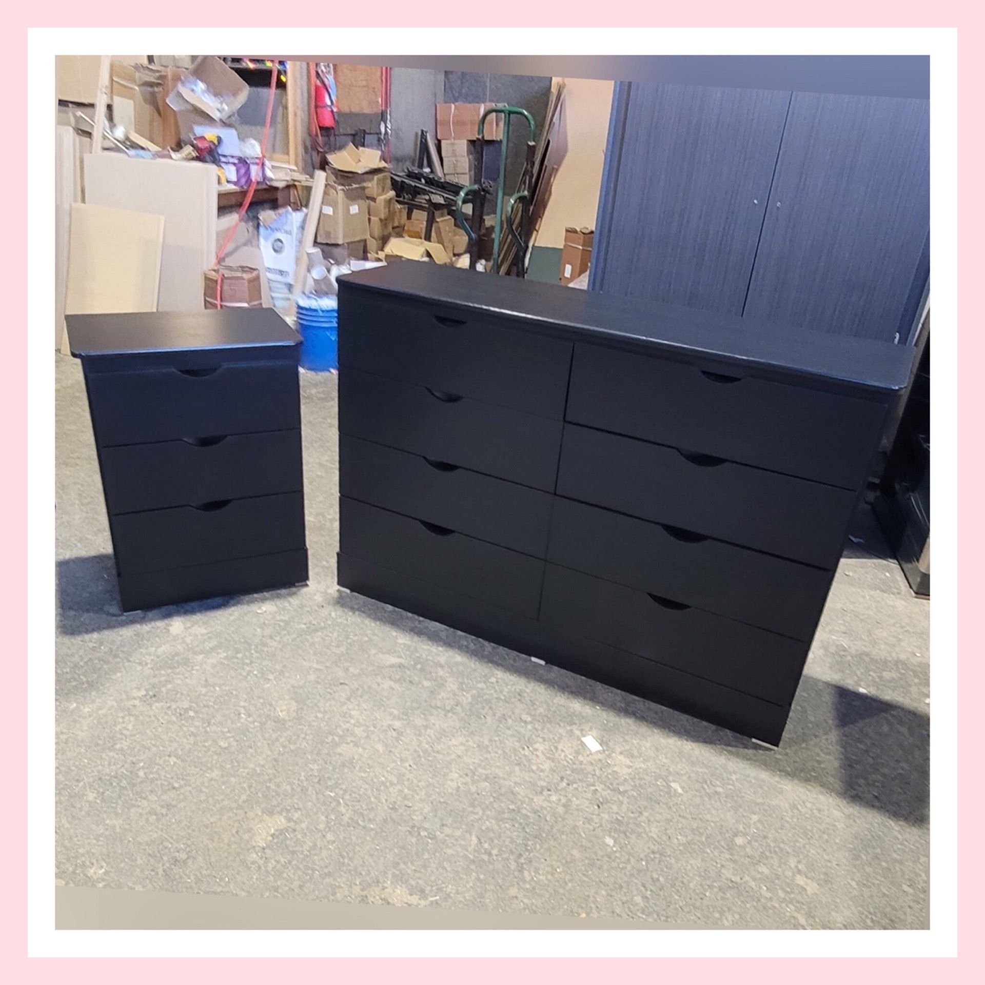 Eight drawers dresser and nightstand
