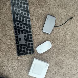 Mac Keyboard, Mouse, Charger, Adapter 