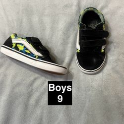 Toddler Boys Glow In The Dark Vans Shoes 9