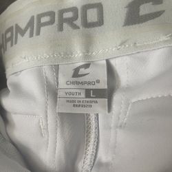 White W/Red stripe Baseball pants