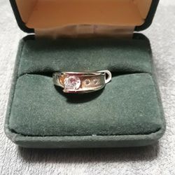 Sterling Silver Cz Ring Sz6