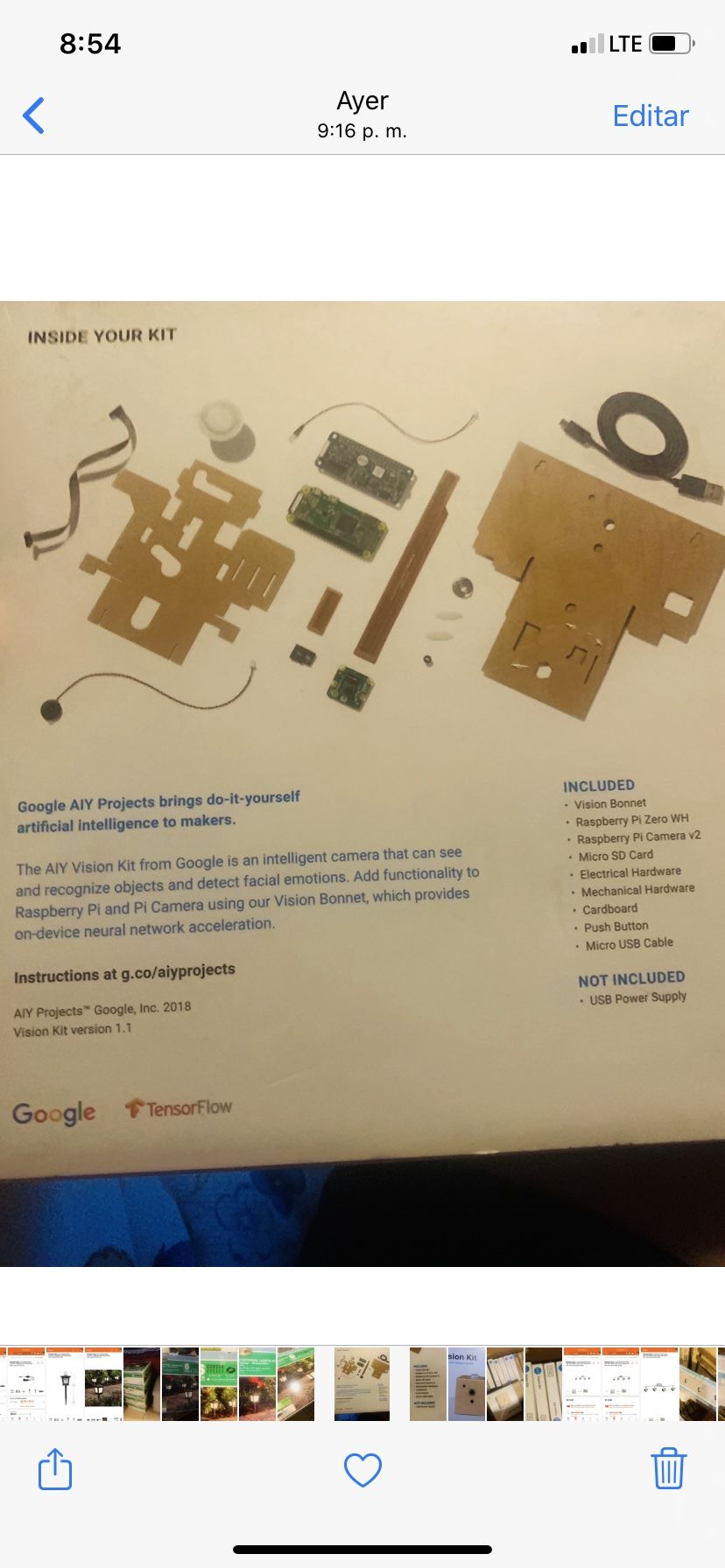 Google aiy vision kit