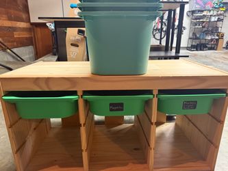 IKEA Kids Storage Unit with Plastic Bins