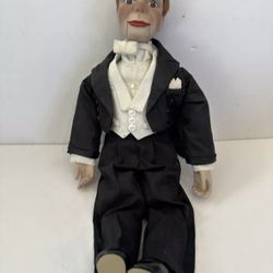 Charlie McCarthy Porcelain Doll With Chair, 1999 Danbury Mint Incomplete