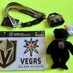 Lot NHL GOLDEN KNIGHT TEDDY BEAR TY PLUSH + MAGNET + BRACELET + LANYARD ‼️ Price Is FIRM ‼️