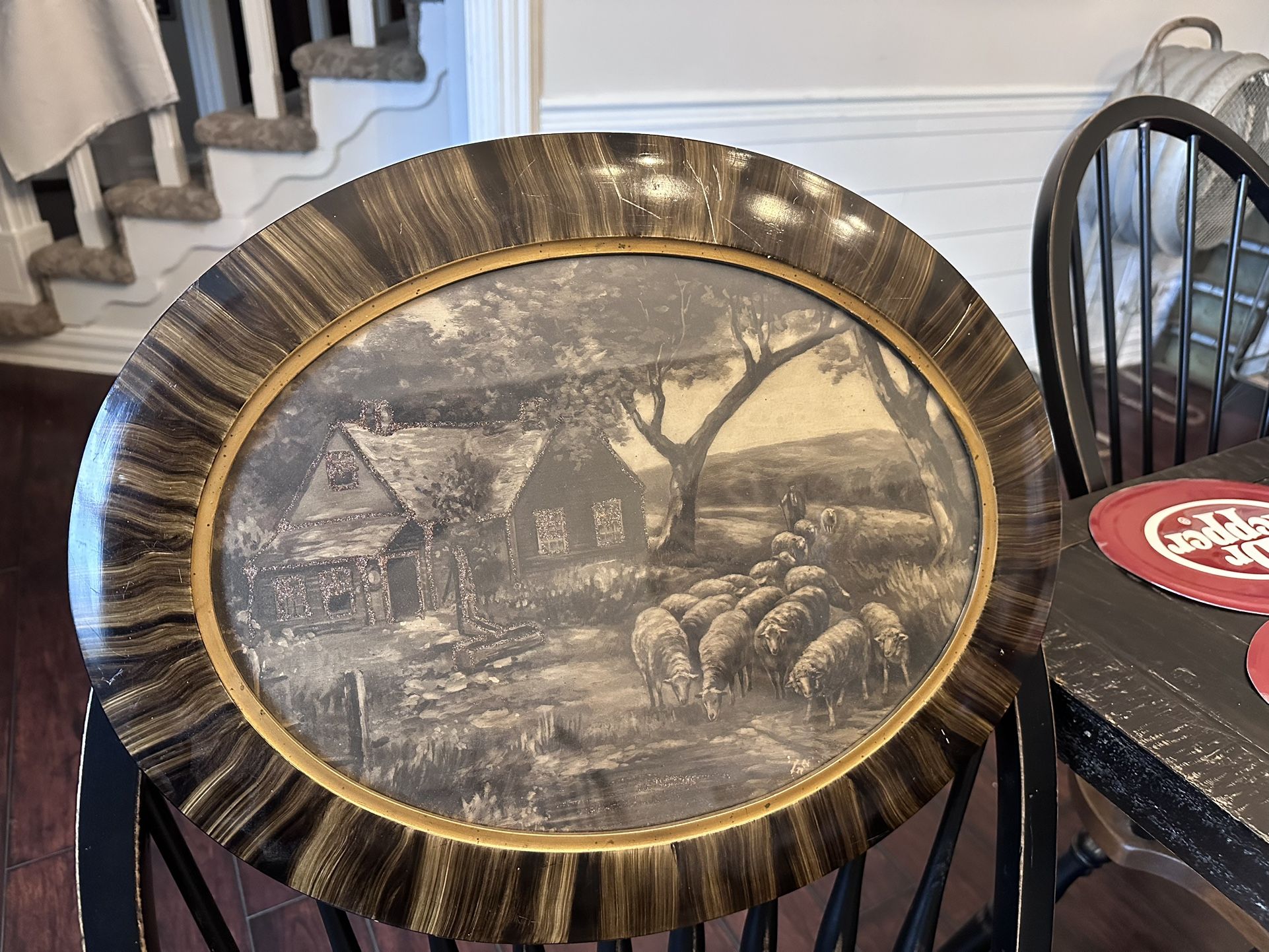 Antique Tiger Wood Art Frame 