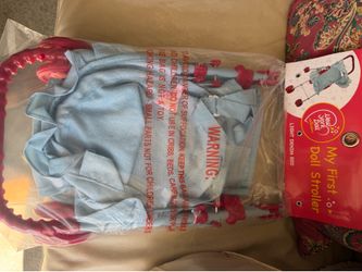 Baby Doll Stroller for Toddler Girls & Big Kids 6-8 Years Old | 28” Baby Stroller for Dolls, Toy Baby Stroller with Cute Ligh Denim Fabric, Mesh Stora