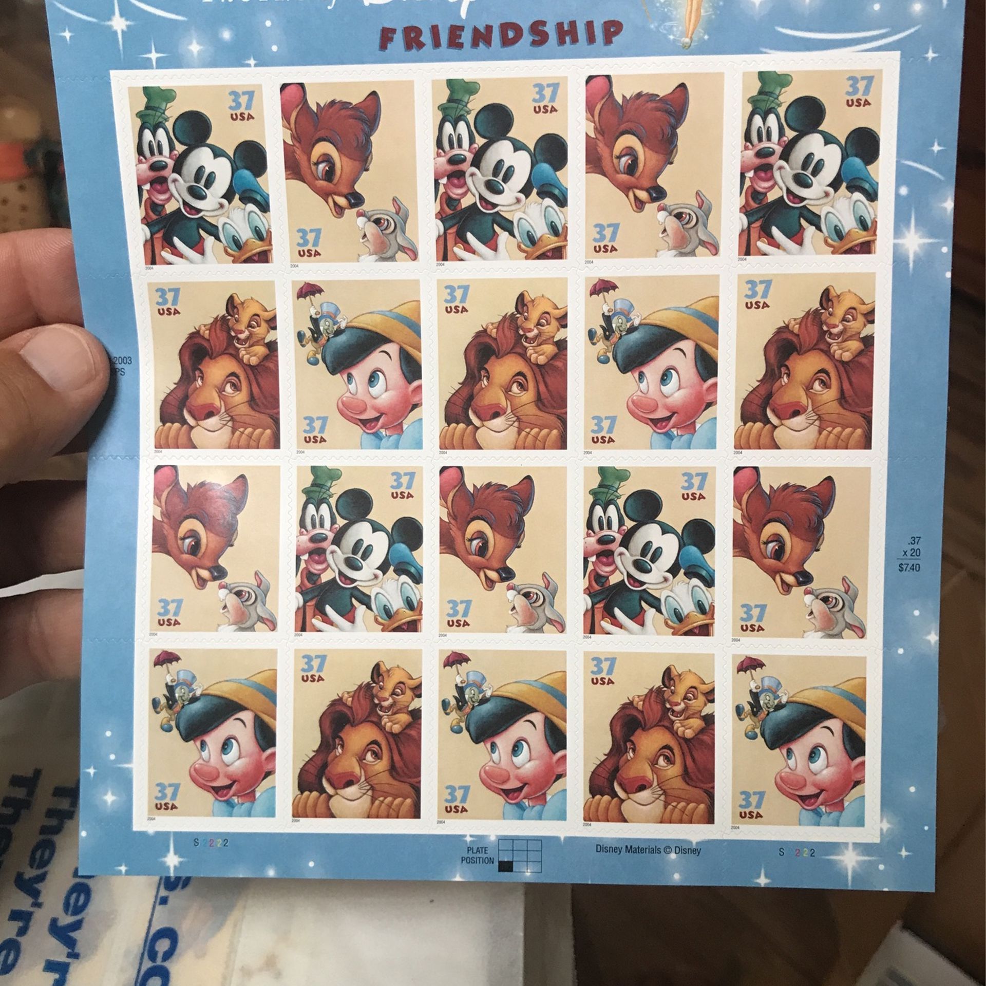 Disney Stamp Collectors Block 