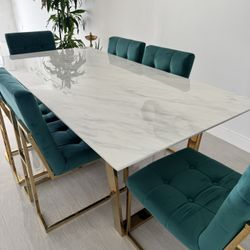 Authentic Marble Dining Table With Chairs- MUST GO!!
