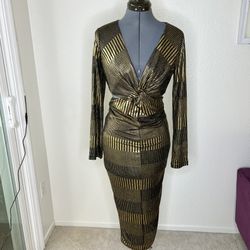 Lulus Metallic Gold Dress  