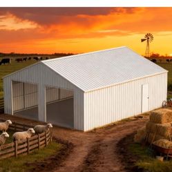 BRAND NEW METAL WAREHOUSE SHED 33FT X 25FT IDEAL FOR BUSSINES WAREHOUSE, FARM,ANY LAND COLOR CREAM,IF SOMEONE INTERESTED PLEASE TEXT ME ANY TIME SE HA