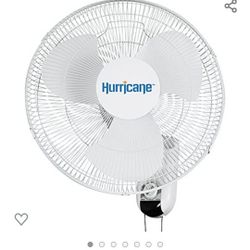 Hurricane Wall Mount Fan 16 Inch, Classic Series, 90 Degree Oscillation 3 Speed Settings, Adjustable Tilt-ETL Listed, 16-Inch, White

