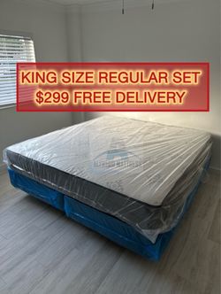 King mattress regular and box spring set (2pc - brand new)