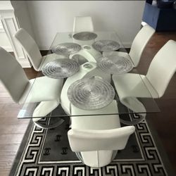WHITE & silver ✨ HIGH END ✨ dining chairs 🪑 