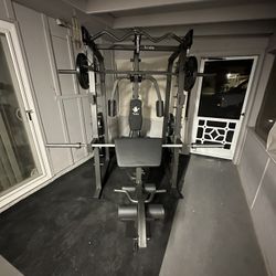 Vesta Fitness Smith Machine 2001 w/Bench Attachment | 230lb Bumpers Weights | 7ft Olympic Bar | Fitness | Gym Equipment | FREE DELIVERY 🚚 