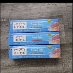 Zipper Freezer Bags Gallon 20ct, Double Zipper Seal