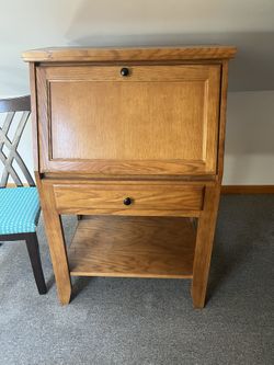 Desk, Chair, And Bookshelf