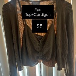 2pc Cute Top & Cardigan 
