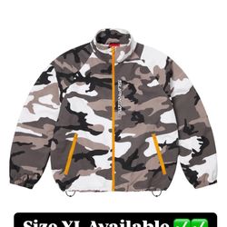 Supreme SS 25 Week 1 Size XL Contrast Zip Jacket Snow Camo