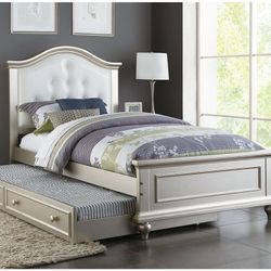 TWIN BED FRAME WHIT TRUNDLE + 2 MATTRES ☎️ 1714586,2564