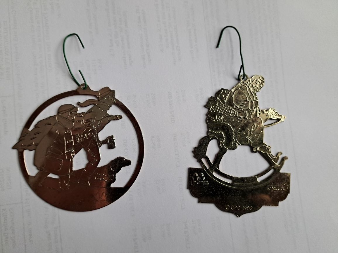 Vintage 1983 McDonalds Christmas Tree  Ornaments  Pair