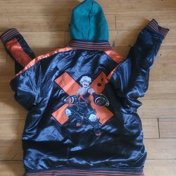 atsuko My Hero Academia Katsuki Bakugo Hooded Bomber Jacket Men's Size XL