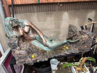Large Bronze-Style Mermaid Statue / Outdoor Sculpture