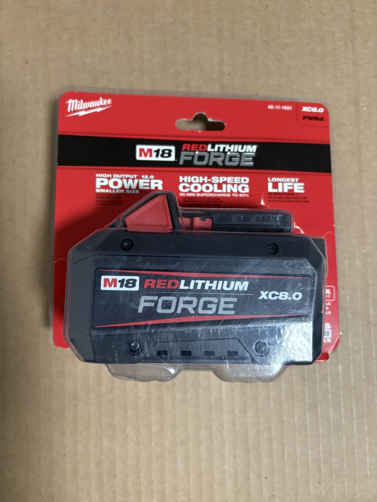Milwaukee M18 FORGE NEWS BATTERY HIGH AMP 8.0 New Open Box