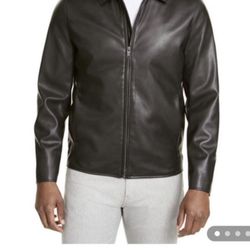$$ Brand New Men Harrington style faux leather jacket