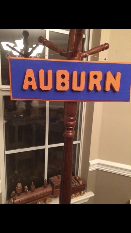 NEW HANDMADE WOOD HANGING AUBURN SIGN