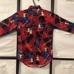 Kids Vintage Wrangler Button Up Wrangler Shirt Cowboy Shirt
