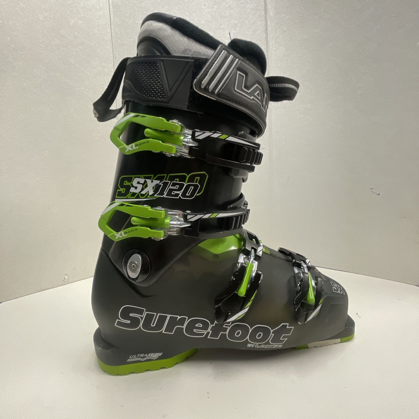 Lange Surefoot SX 120 Ski Boots Men's Size 26.5 265 306mm Mondopoint Black Green