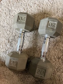 Pair of 20 lb Hex Dumbbells — Like New