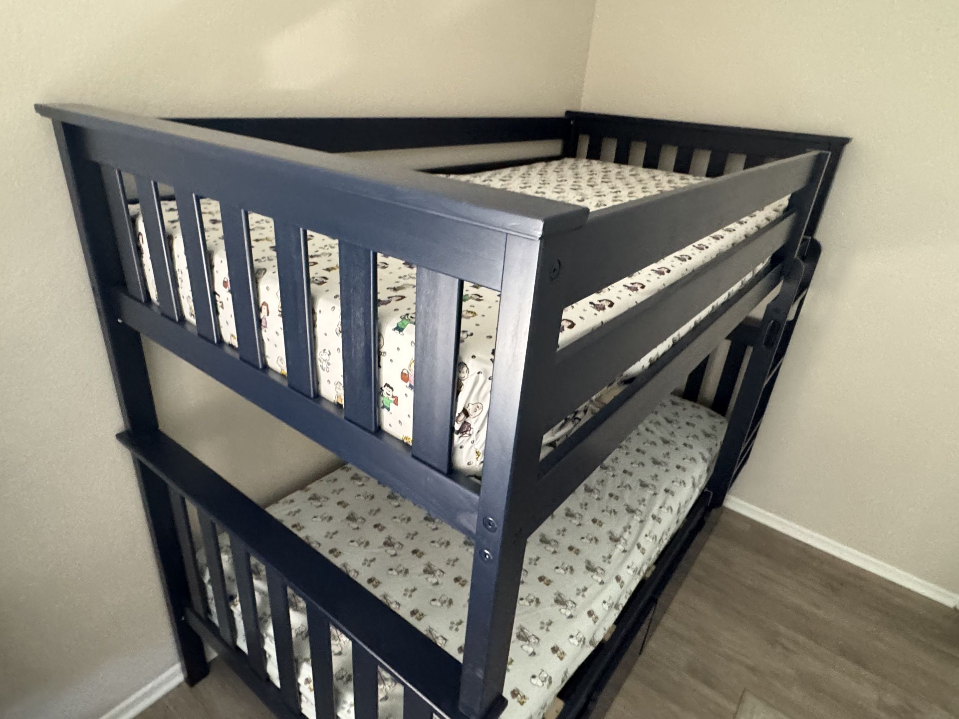 Twin-Size Bunk Bed With Storage