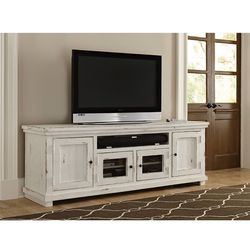 TV Stand White Distressed $80
