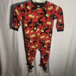 Carter's Red and Black Footed One Piece with Moose Design