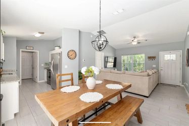 Large Dining table with chairs and bench